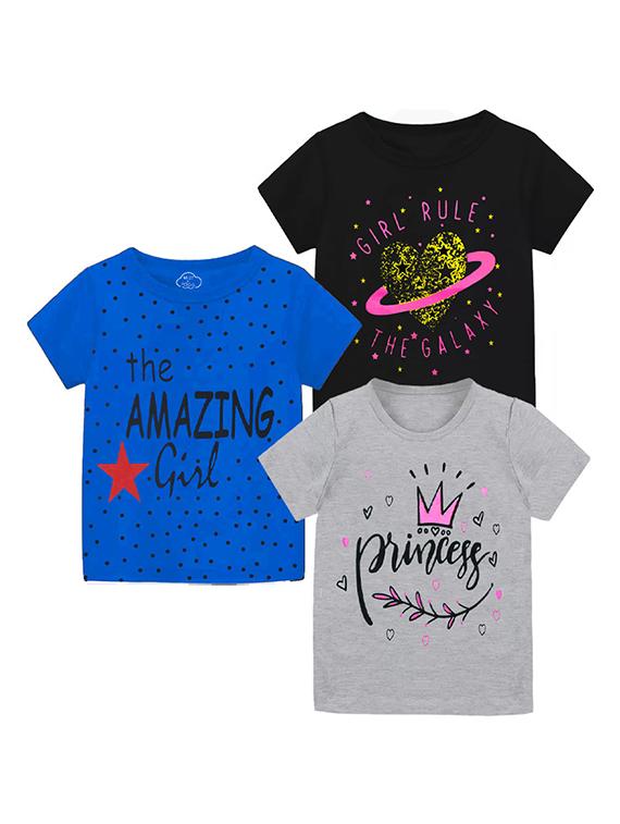 kids round neck printed t-shirts combo - 21667053 - Zoom Image - 0