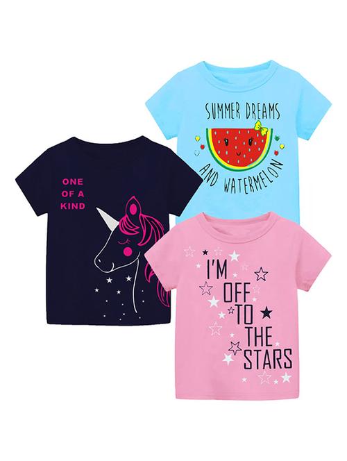 kids round neck printed t-shirts combo - 21667054 -  Standard Image - 0