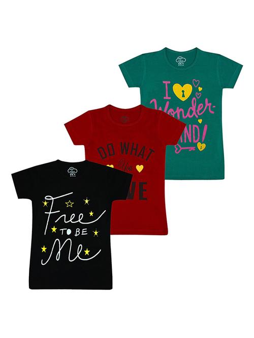 kids round neck printed t-shirts combo - 21667061 -  Standard Image - 0