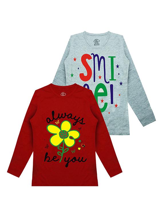 kids round neck printed t-shirts combo - 21667064 -  Zoom Image - 0