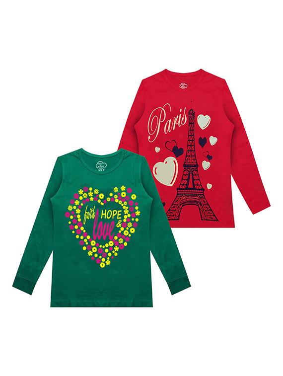 kids round neck printed t-shirts combo - 21667065 -  Zoom Image - 0