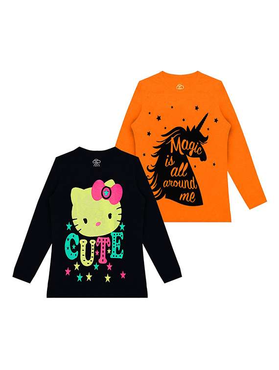 kids round neck printed t-shirts combo