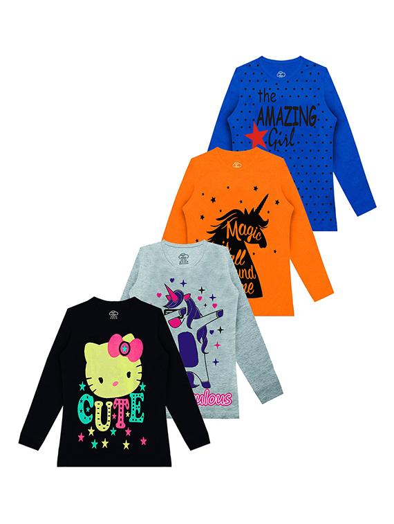 kids round neck printed t-shirts combo - 21667072 - Zoom Image - 0
