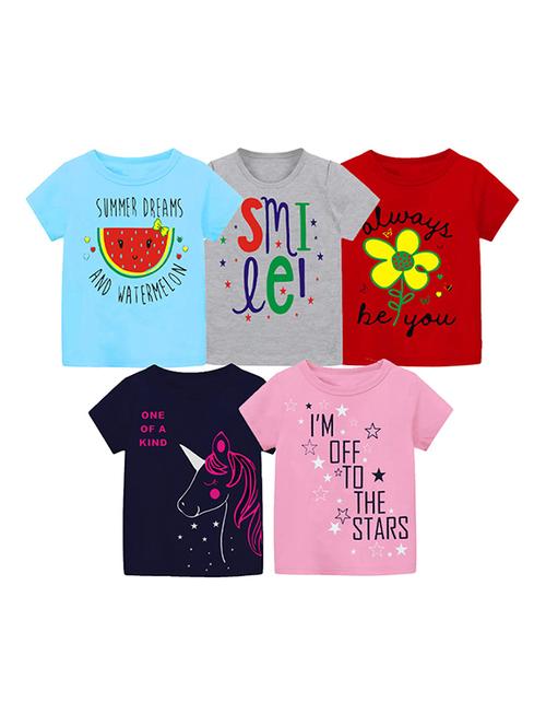 kids round neck printed t-shirts combo - 21667076 -  Standard Image - 0