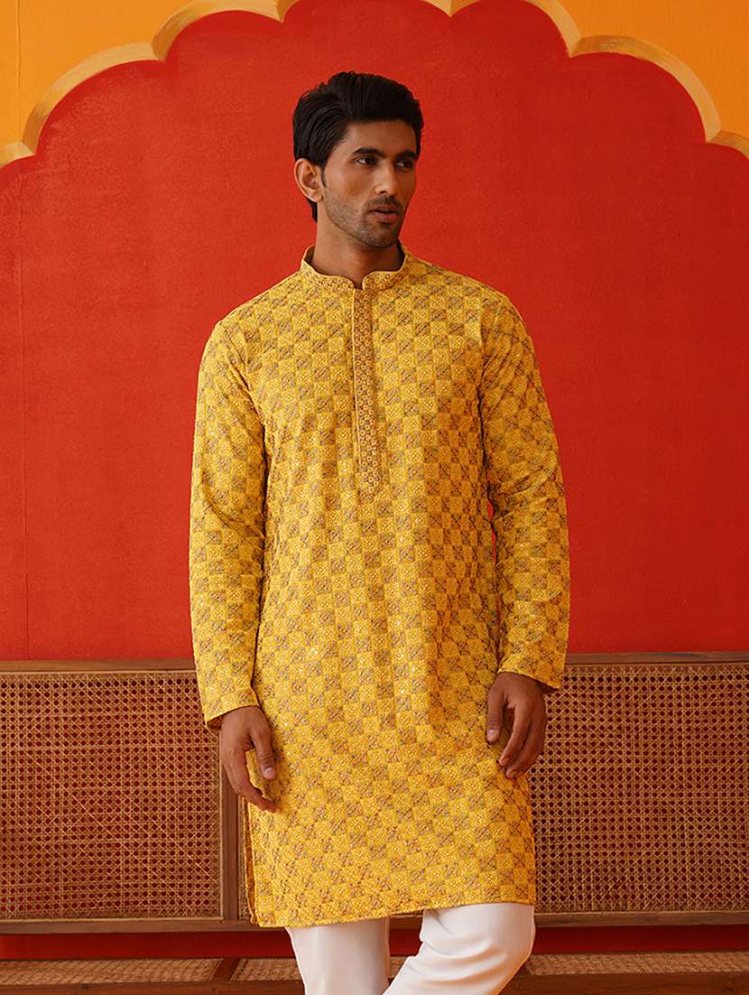 men embroidered long sleeves kurta - 21667135 -  Zoom Image - 0