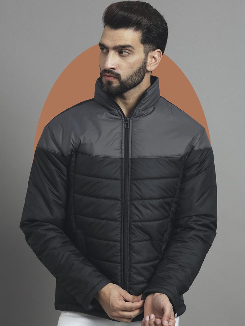 men long sleeves color block quilted jacket - 21667323 - Zoom Image - 0