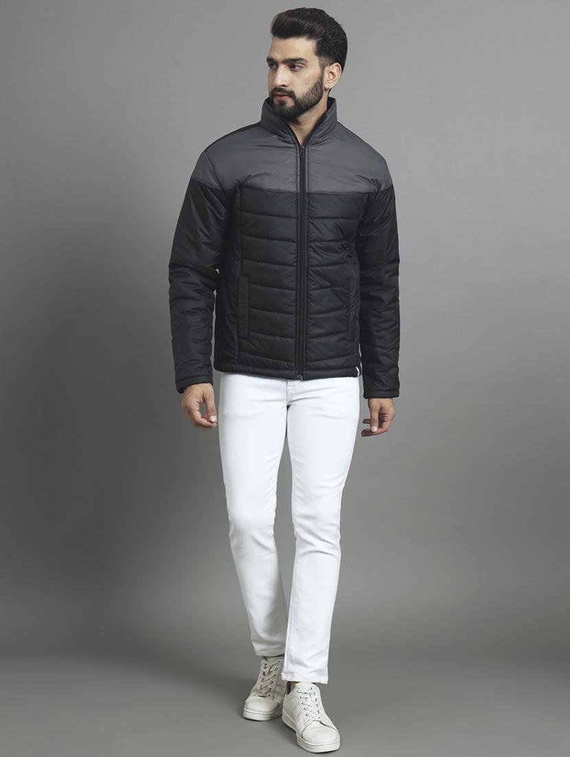 men long sleeves color block quilted jacket - 21667323 - Standard Image - 3