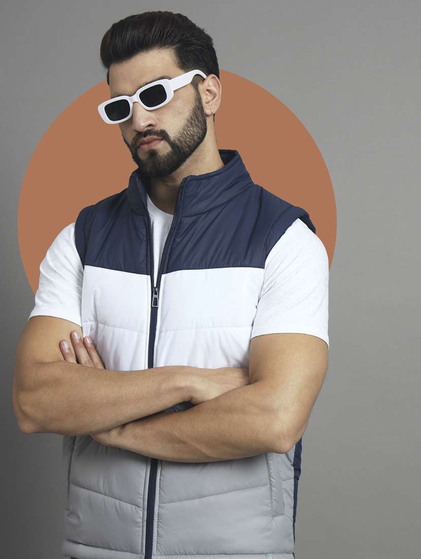 men sleeveless color block quilted jacket - 21667330 - Zoom Image - 0