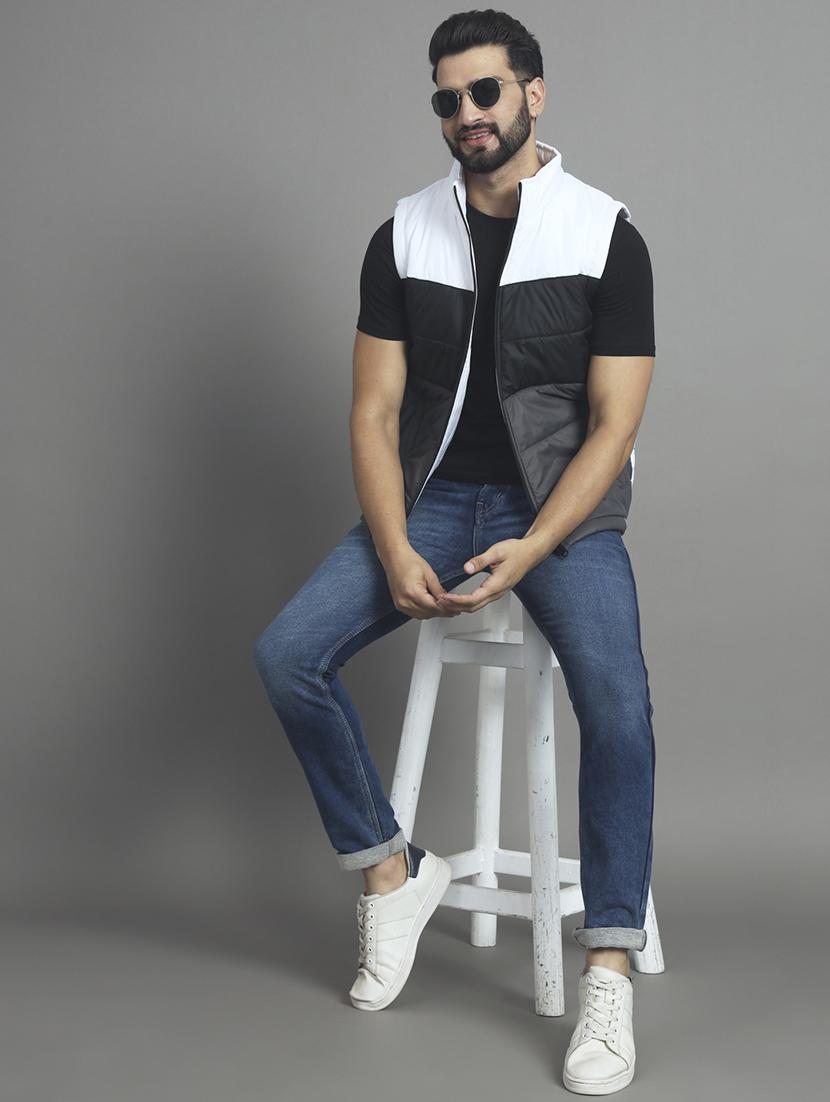 men sleeveless color block quilted jacket - 21667331 - Standard Image - 3