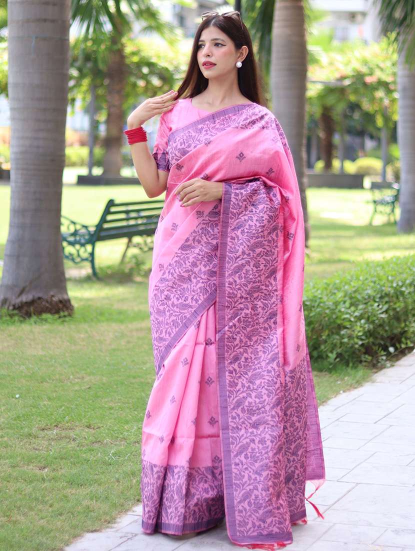 women self design handloom saree with blouse - 21667377 - Zoom Image - 0