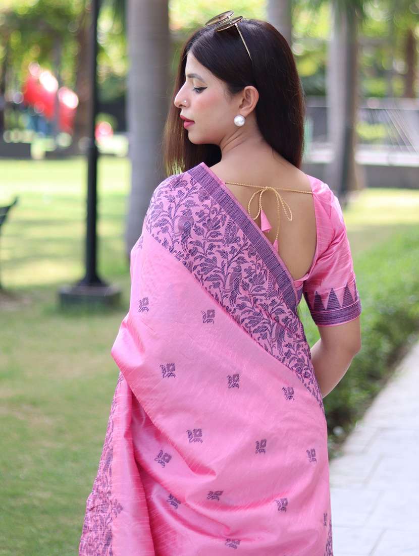 women self design handloom saree with blouse - 21667377 - Standard Image - 3