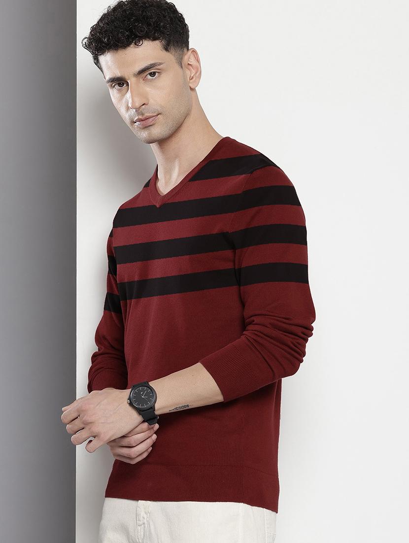 men v-neck striped pullover - 21667446 - Zoom Image - 0