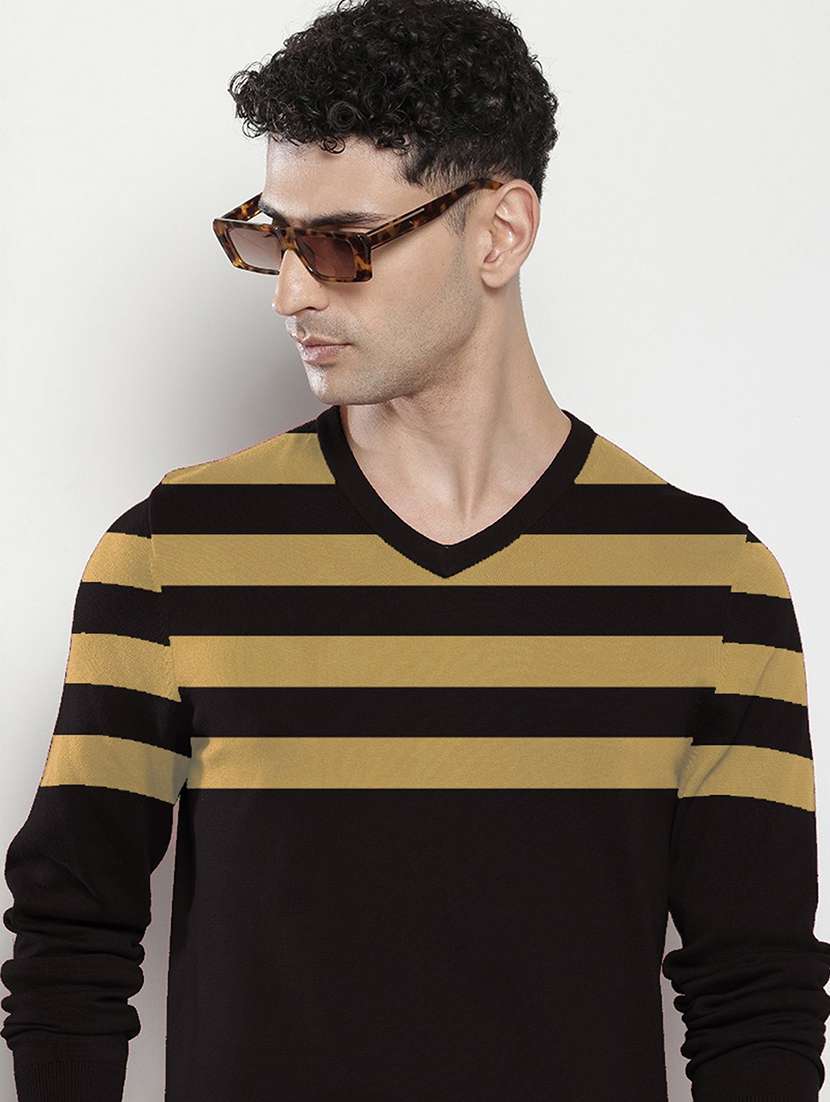 men v-neck striped pullover - 21667448 -  Standard Image - 3