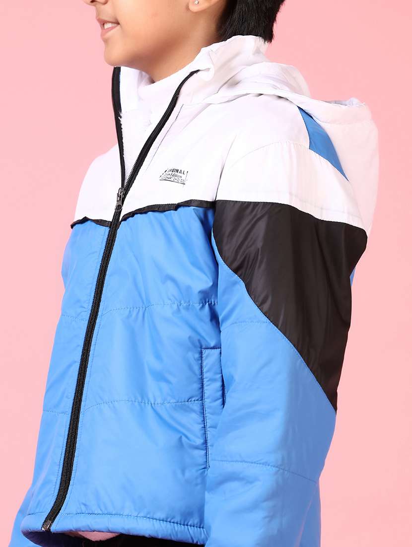 boys color block long sleeve quilted jacket - 21667569 -  Standard Image - 5