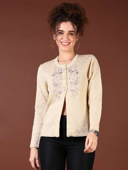 women self design long sleeve cardigan - 21667581 -  Standard Image - 0