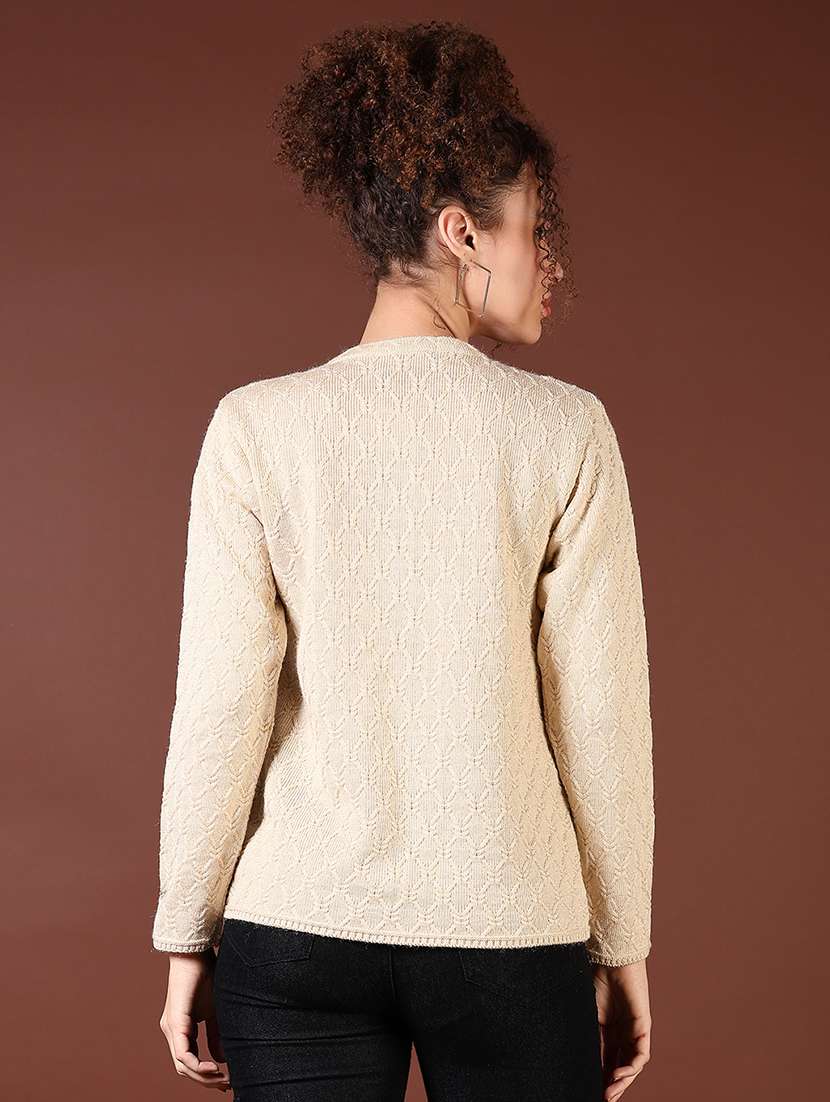 women self design long sleeve cardigan - 21667581 -  Standard Image - 3