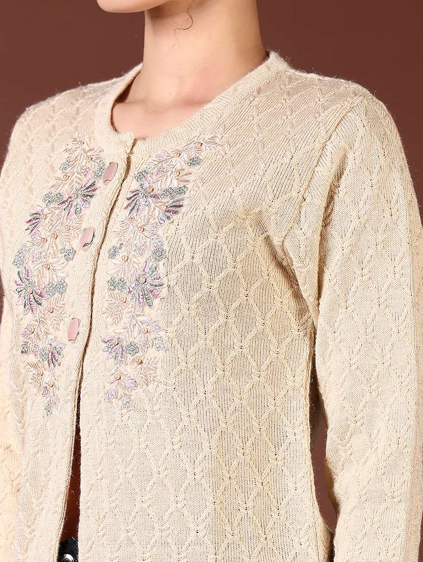 women self design long sleeve cardigan - 21667581 -  Standard Image - 5