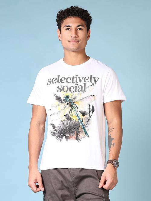men round neck front print t-shirt - 21667590 - Standard Image - 0