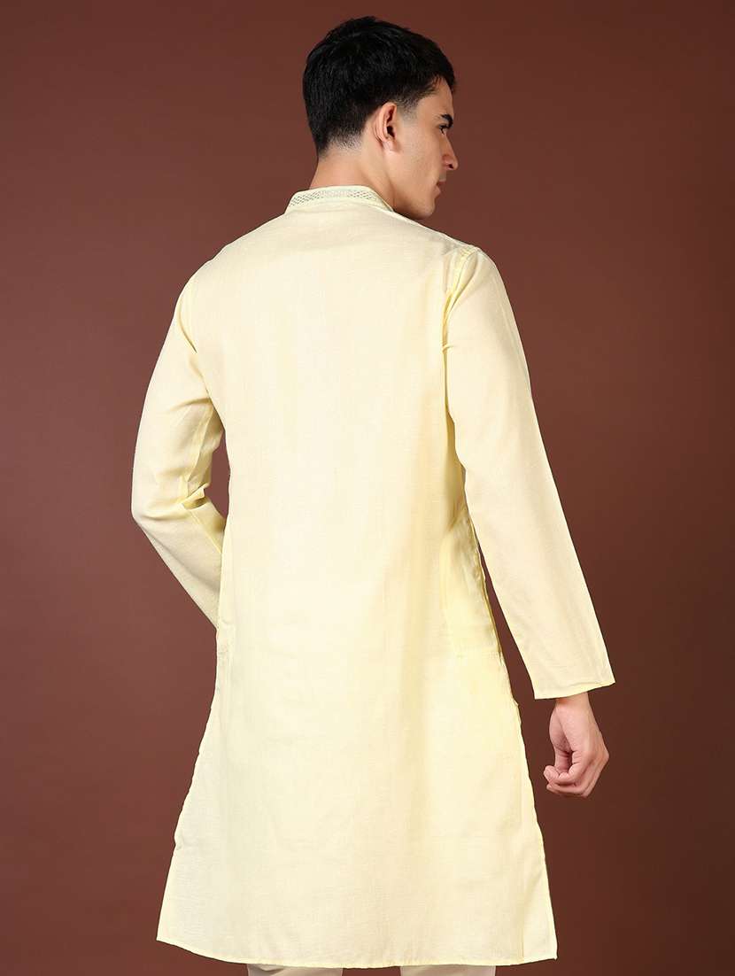 men embroidered long sleeve kurta - 21667604 -  Standard Image - 3