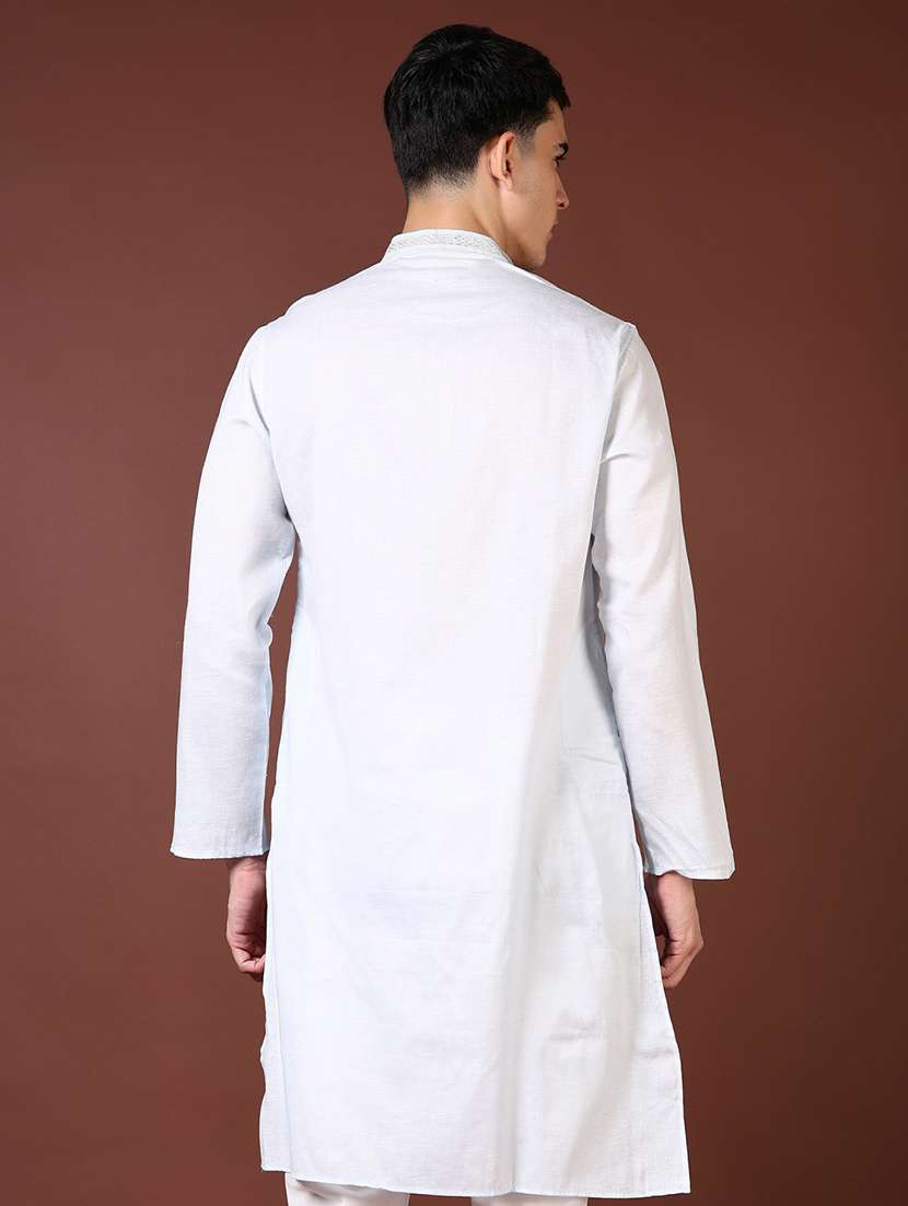men embroidered long sleeve kurta - 21667606 -  Standard Image - 3