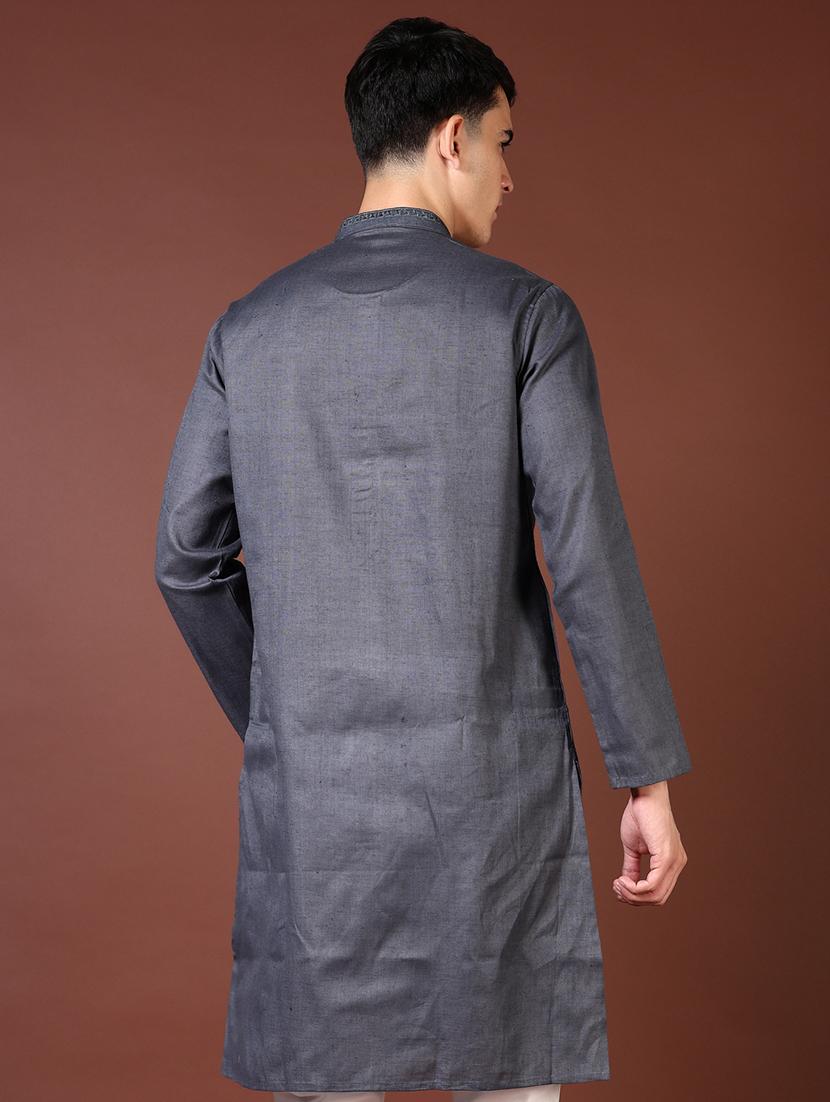 men embroidered long sleeve kurta - 21667607 - Standard Image - 3