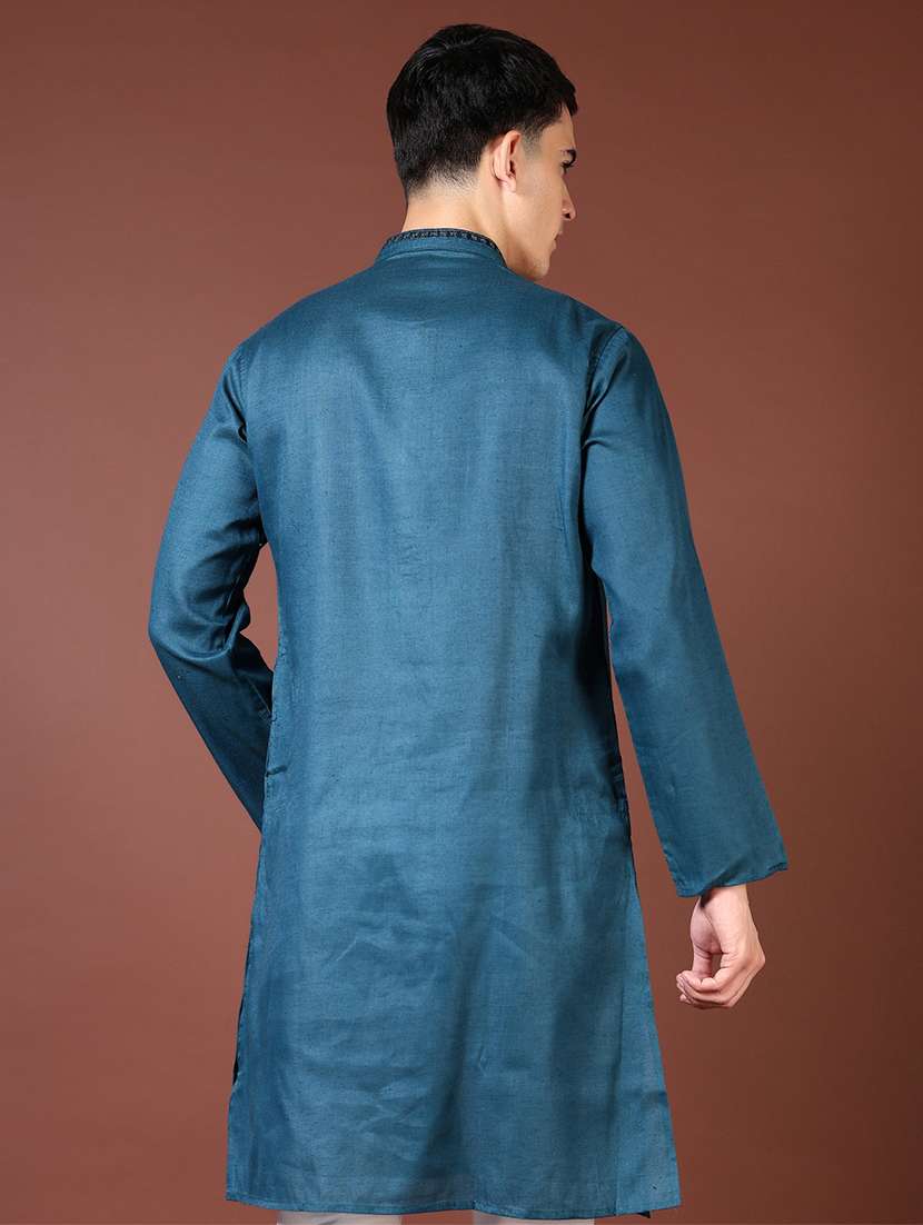 men embroidered long sleeve kurta - 21667610 -  Standard Image - 3