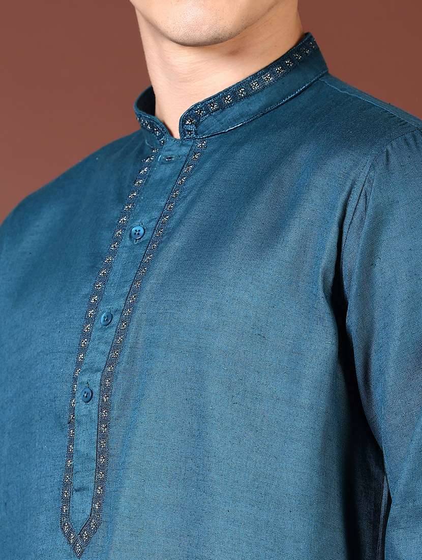 men embroidered long sleeve kurta - 21667610 -  Standard Image - 5
