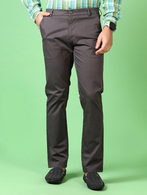men solid flat front casual trouser - 21667683 -  Standard Image - 0