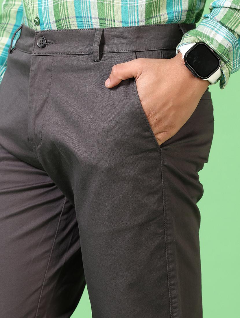 men solid flat front casual trouser - 21667683 - Standard Image - 5