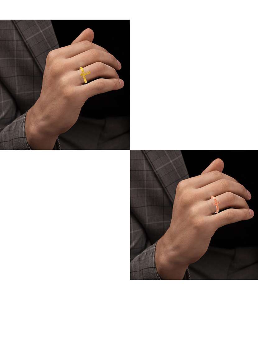 men brass crucifix cross chrisitian finger ring combo - 21667823 -  Standard Image - 3
