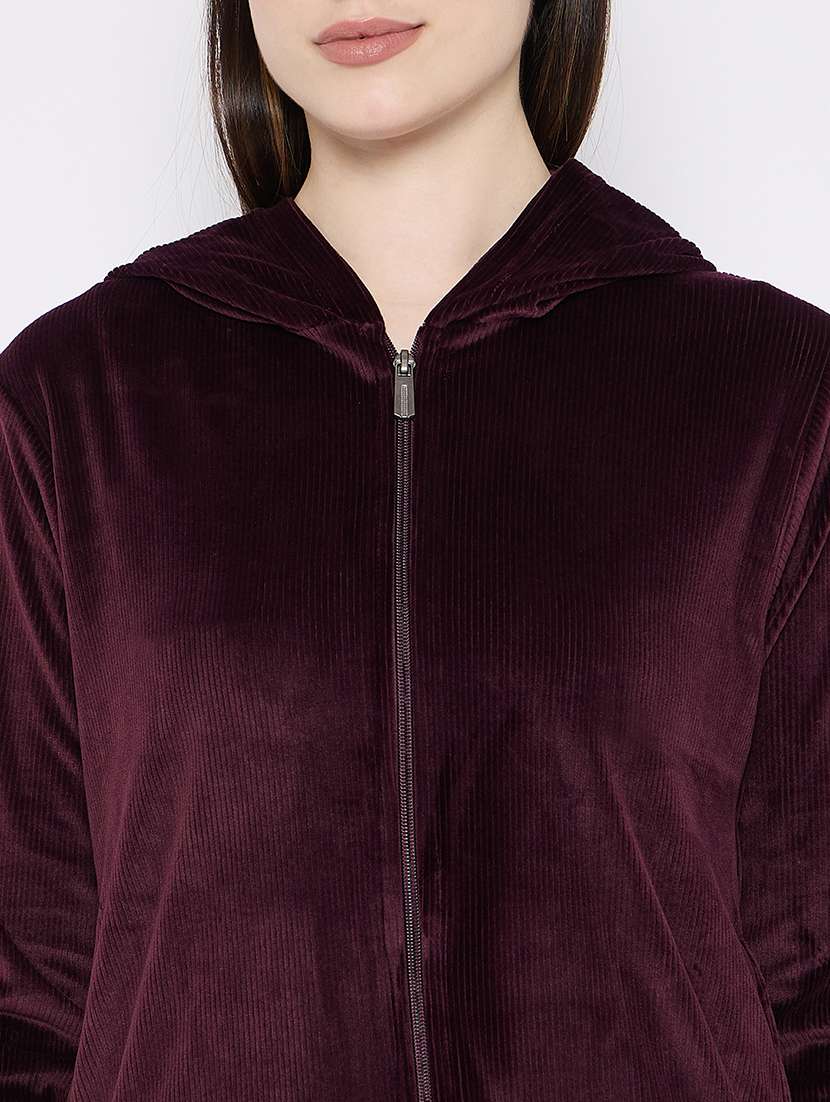 women solid nightwear sweatshirt & pyjama set - 21667827 -  Standard Image - 5