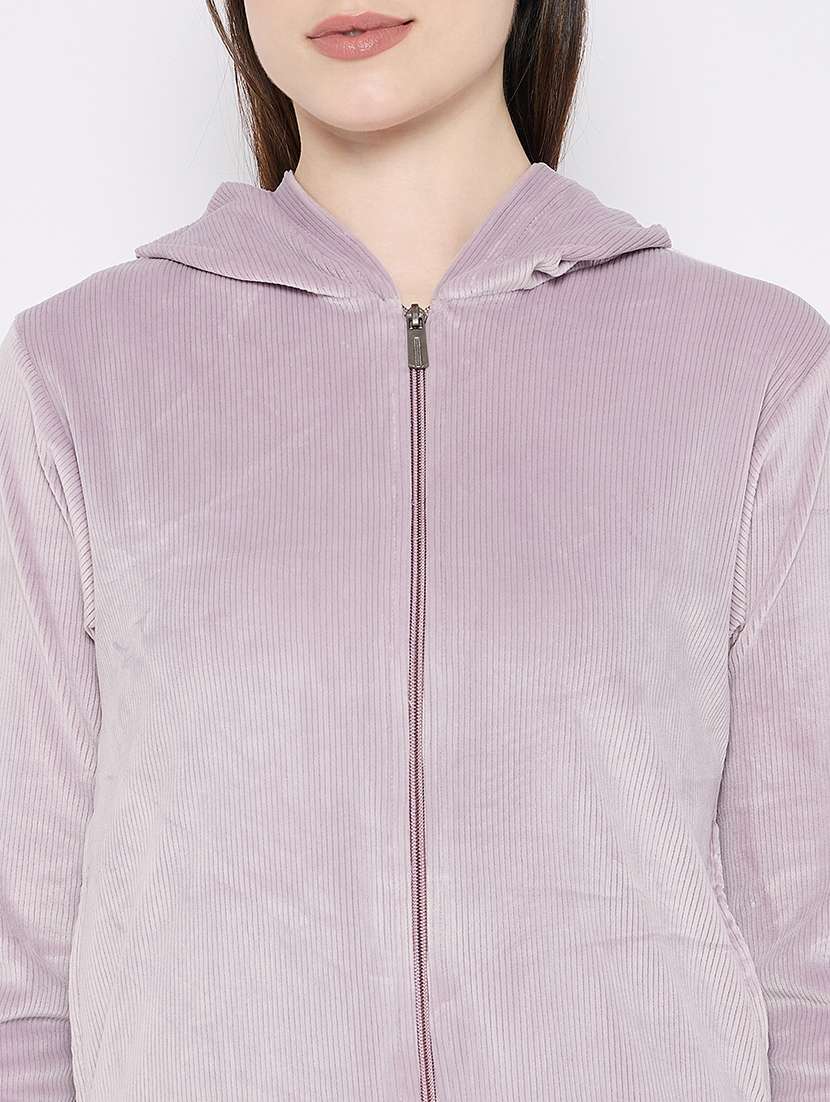 women solid nightwear sweatshirt & pyjama set - 21667829 -  Standard Image - 5