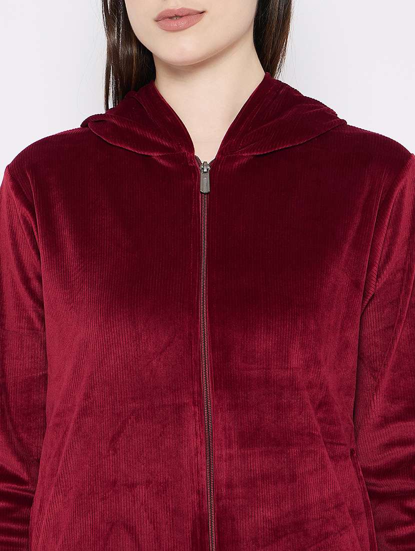 women solid nightwear sweatshirt & pyjama set - 21667830 -  Standard Image - 5