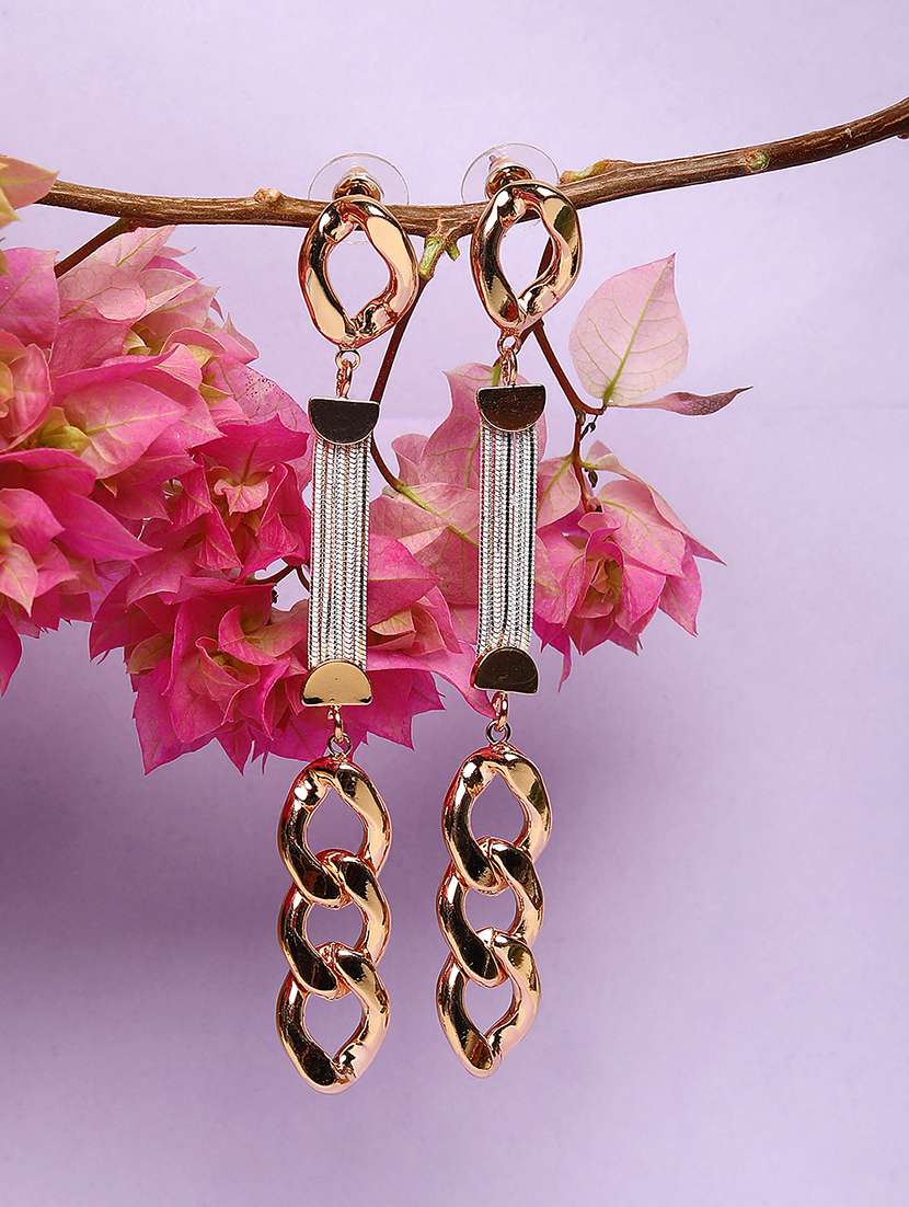 women gold plated drop earring