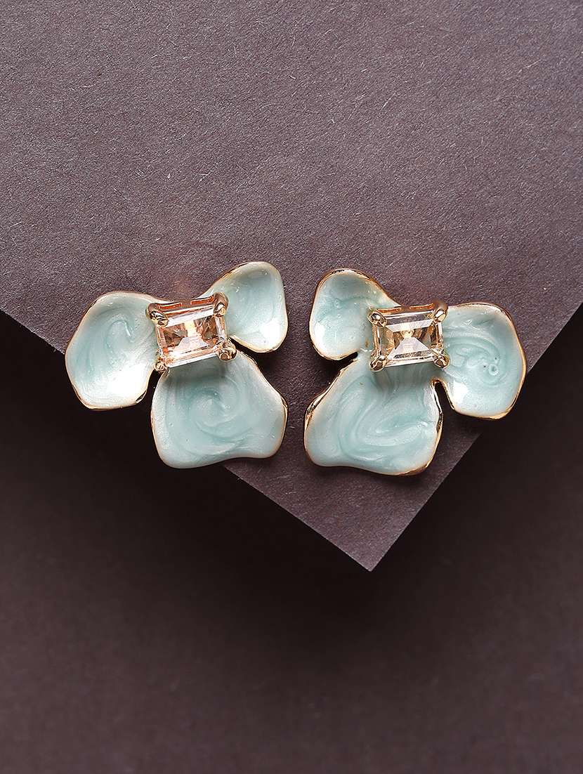 women light blue contemporary studs earrrings