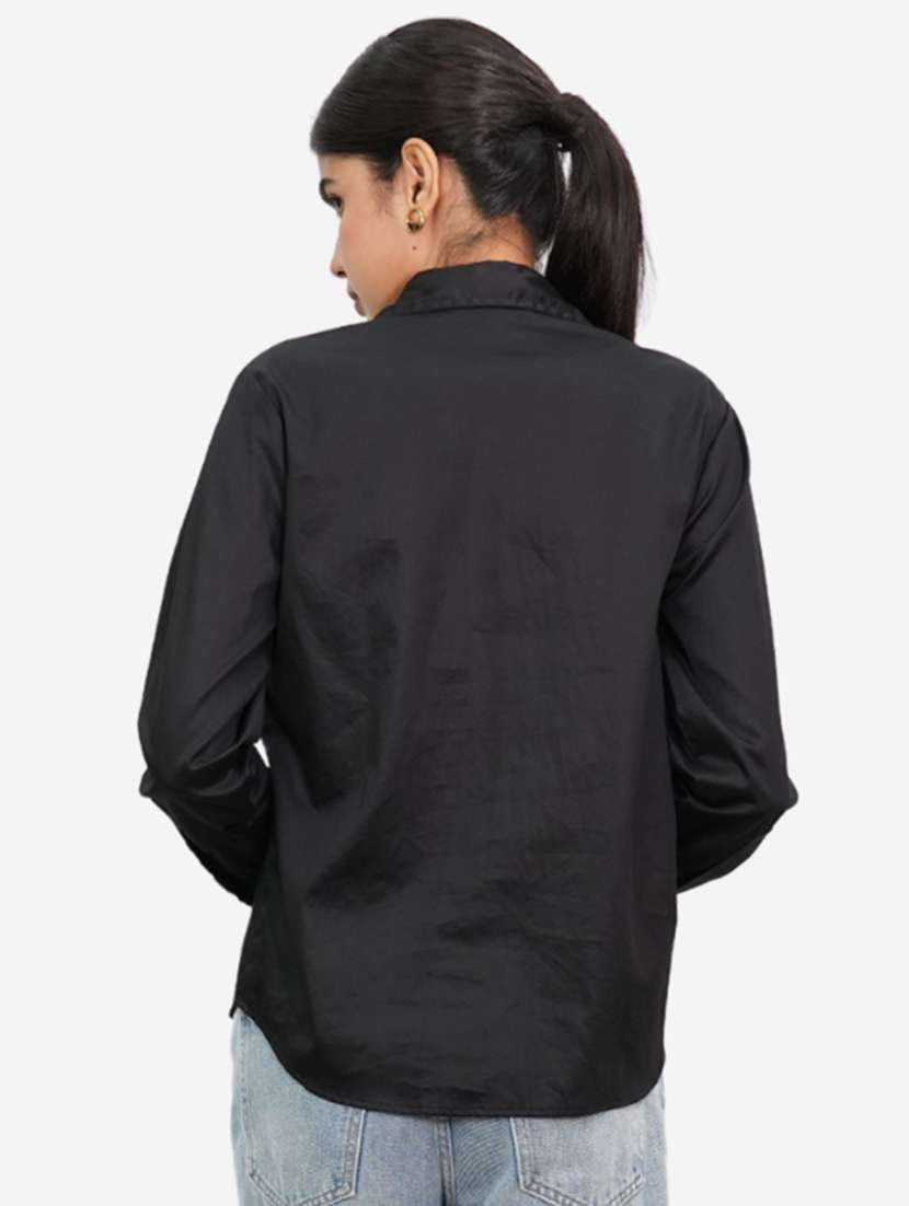 women embroidered collared long sleeves shirt - 21667977 -  Standard Image - 3