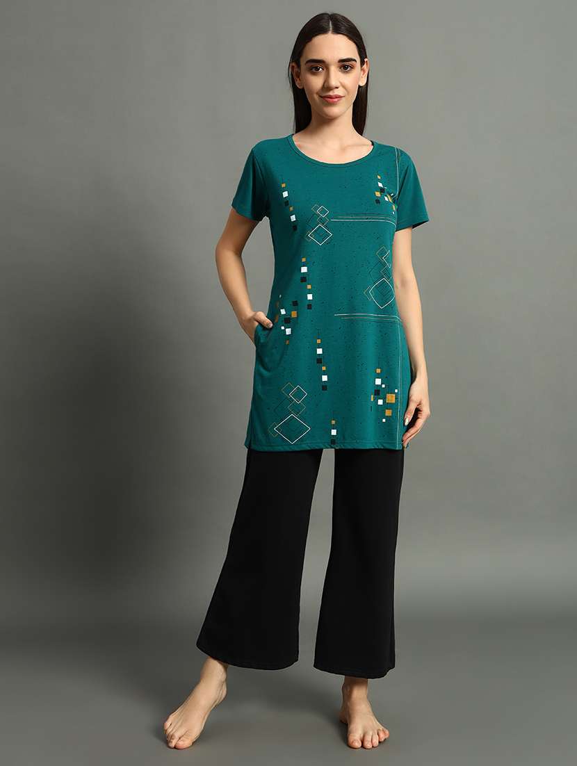 women round neck printed sleepwear regular tee - 21668162 -  Standard Image - 3