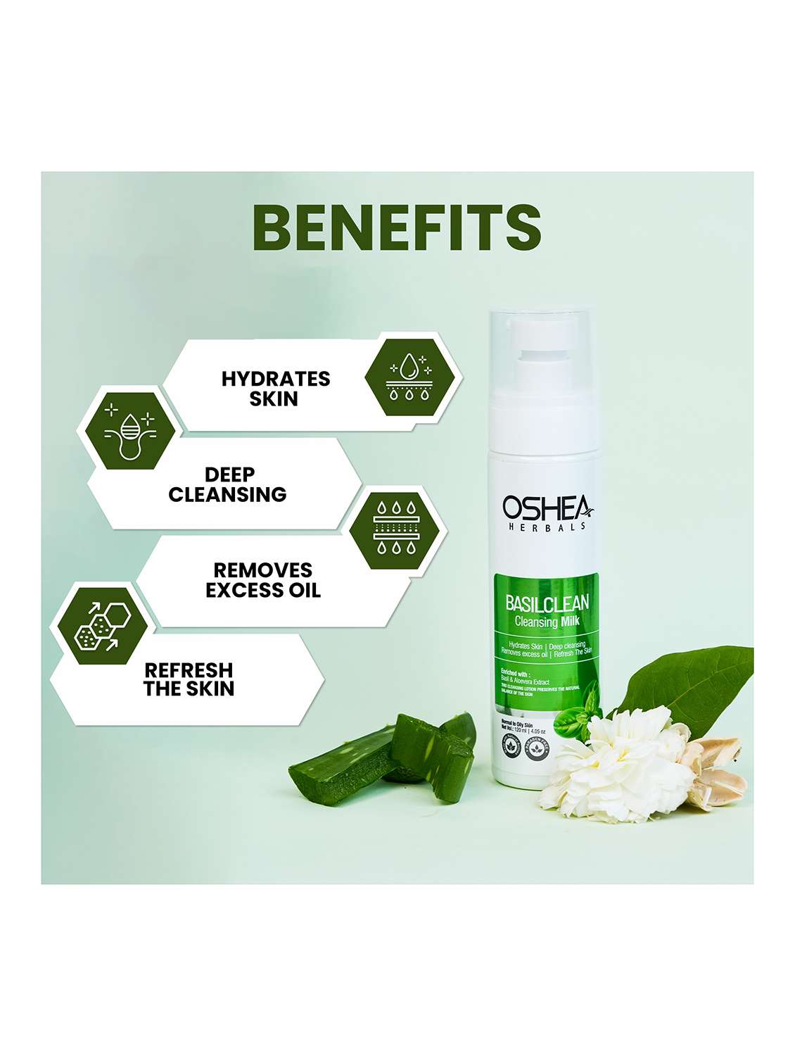 oshea herbals basil extract cleansing milk - 21668197 -  Standard Image - 3