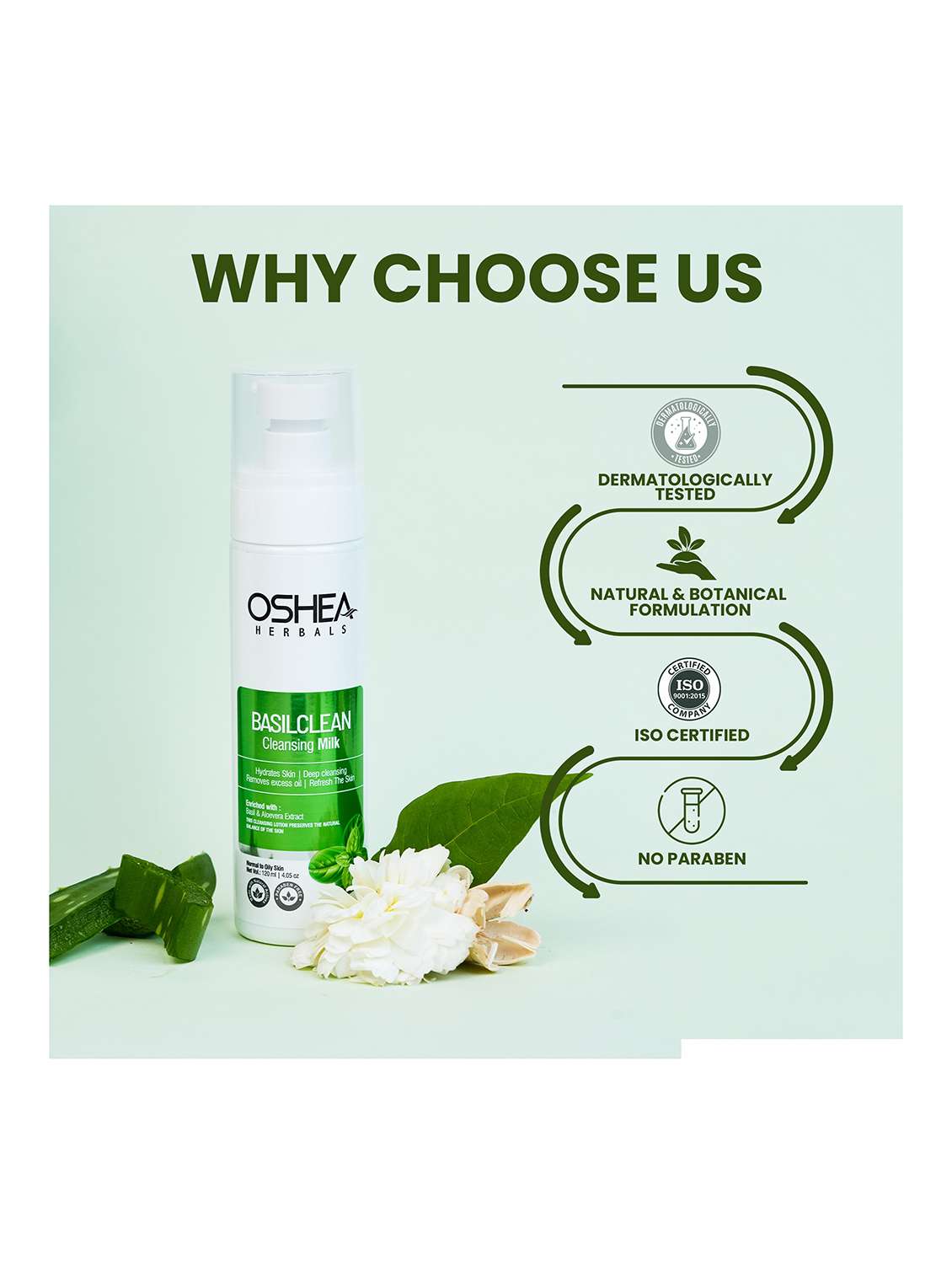 oshea herbals basil extract cleansing milk - 21668197 -  Standard Image - 5