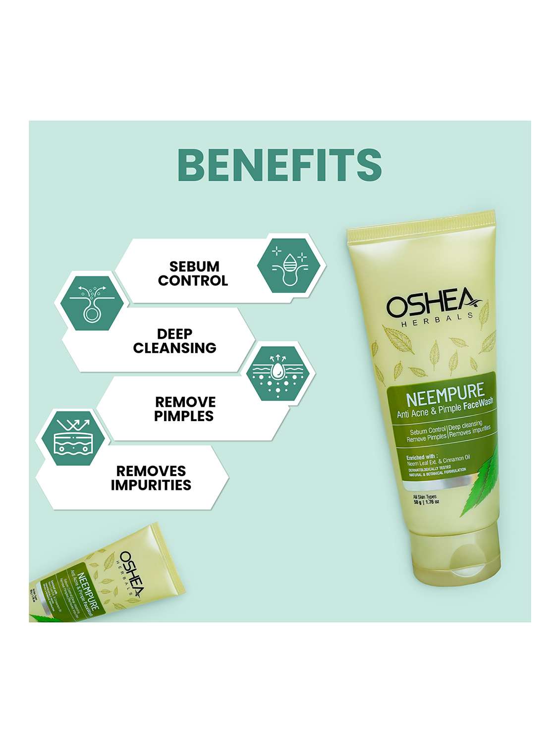 oshea herbals neem extract face wash - pack of 3 - 21668216 - Standard Image - 5