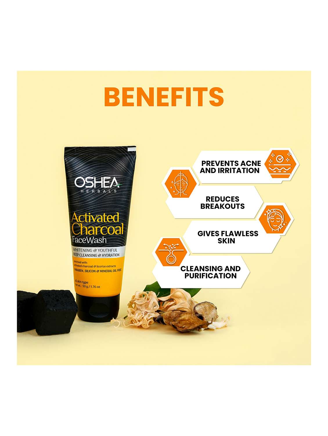 oshea herbals charcoal face wash - pack of 2 - 21668222 - Standard Image - 3