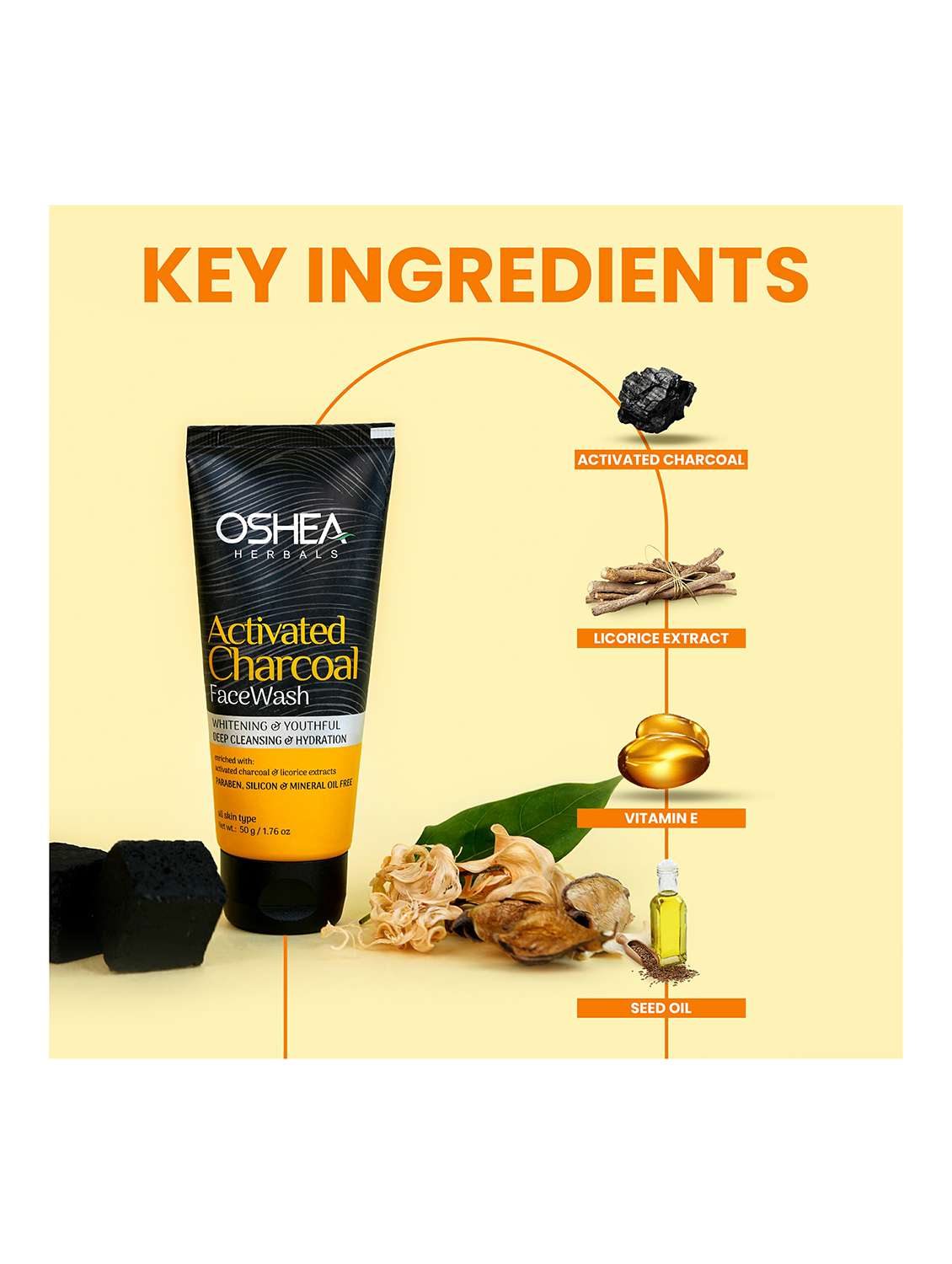 oshea herbals charcoal face wash - pack of 2 - 21668222 - Standard Image - 5