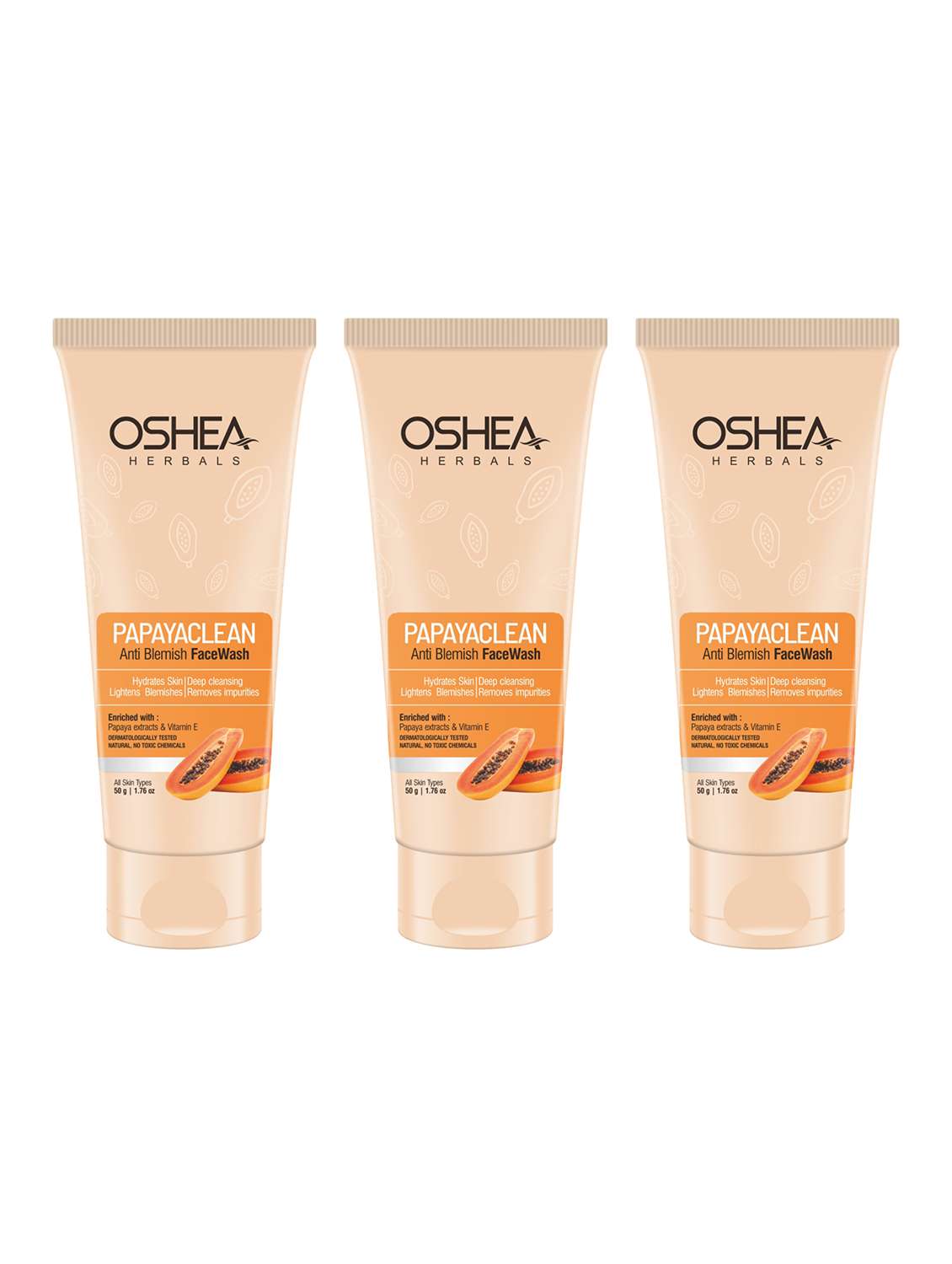 oshea herbals papaya extract face wash - pack of 3