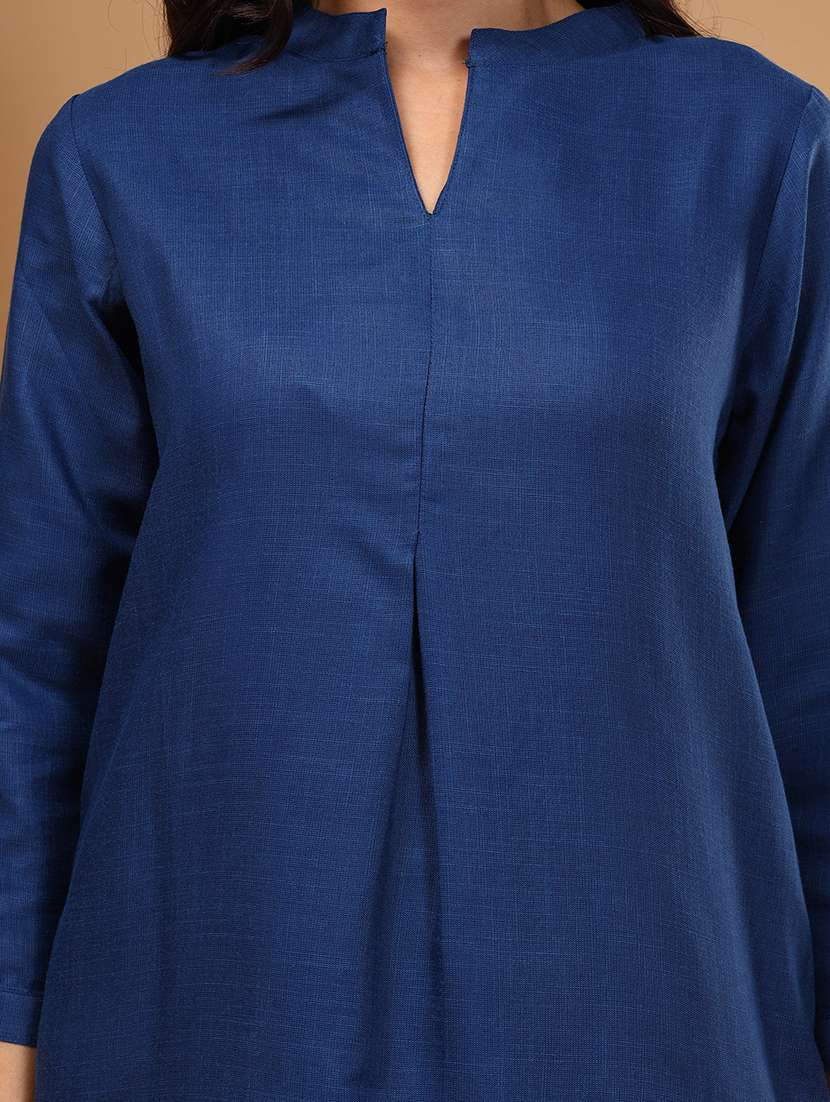 women solid notch neck co-ords set - 21668333 - Standard Image - 5