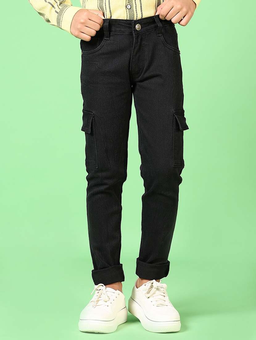 boys mid rise plain cargo
