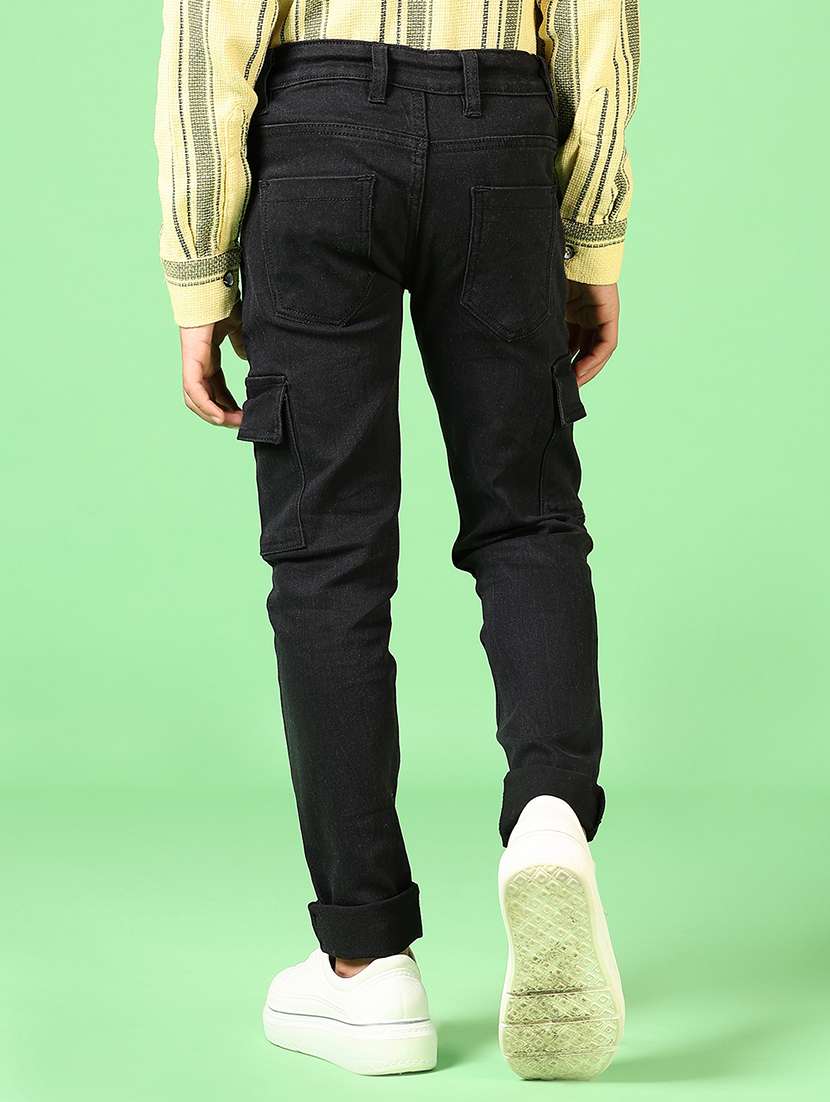 boys mid rise plain cargo - 21668411 -  Standard Image - 3