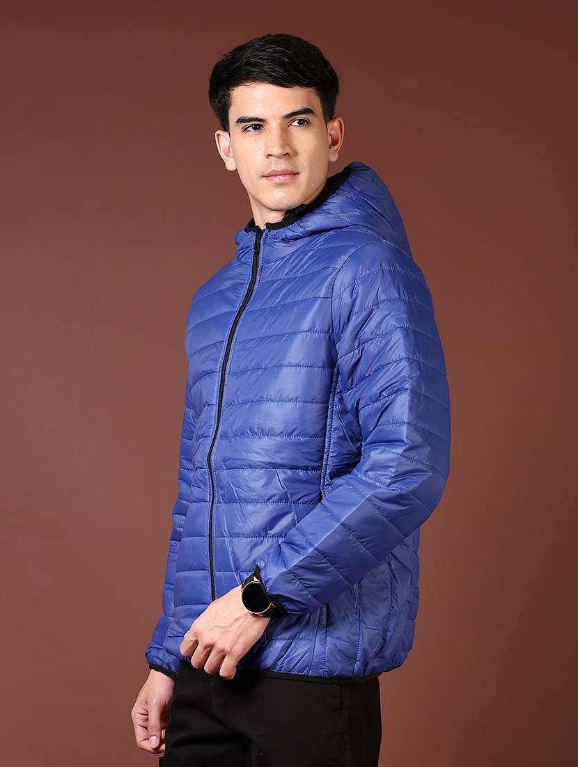 men's blue quilted hooded puffer jacket - 21668443 -  Standard Image - 5