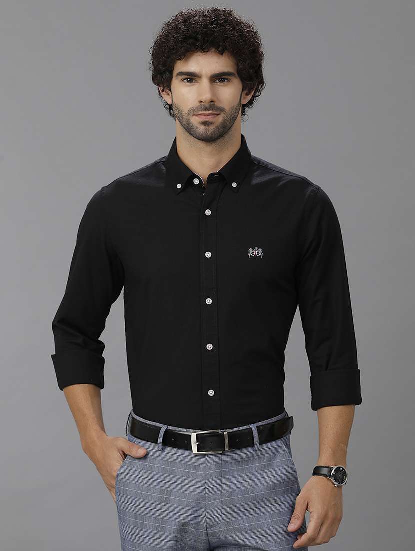 men long sleeve solid formal shirt