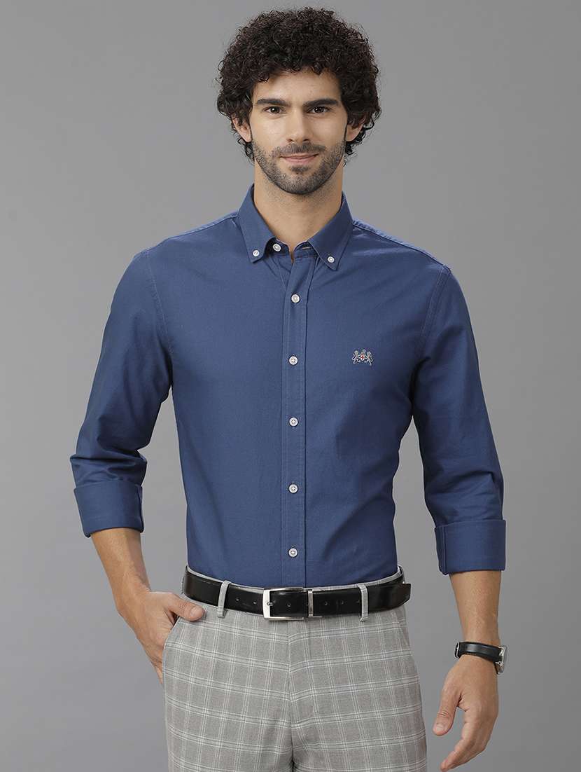 men long sleeve solid formal shirt