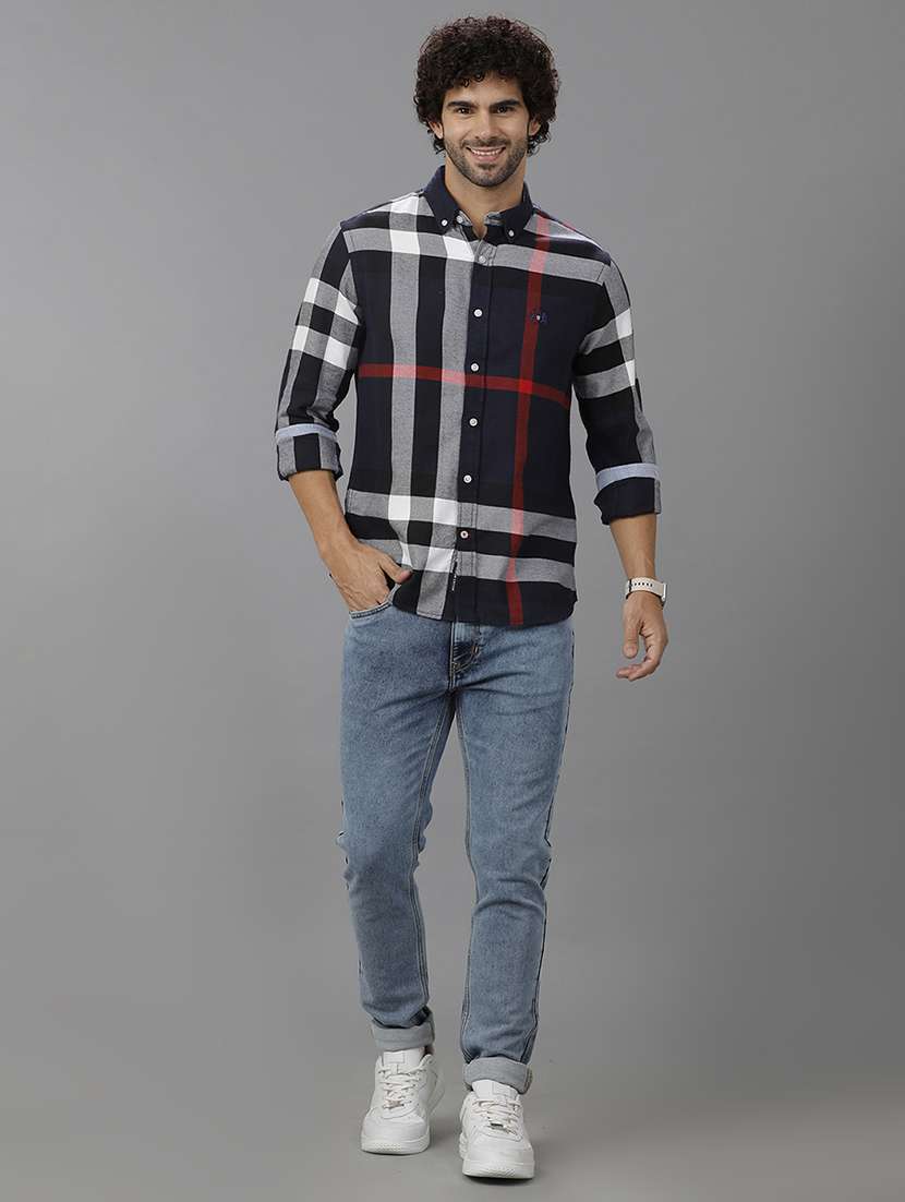 men checkered long sleeve casual shirt - 21668612 -  Standard Image - 3